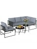 Outsunny Gartenmöbel Set in Dunkelgrau 182L x 167B x 65H cm