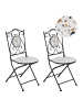Beliani 2er-Set Gartenstuhl ARTENA in Schwarz/Weiß