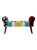 Mauro Ferretti Holzbank und mehrfarbiger Patchworkstoff, 102 x 31 x 54 cm
