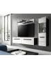Inn.Furn Wohnwand weiß, grau, Wohnkombination 3-teilig hängend / stehend 221 cm