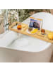 relaxdays Badewannenablage in Natur - (B)70–105 x (H)3,5 x (T)22 cm
