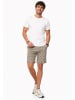 behype Chinoshorts - Kurze Hose mit Palmenmuster & Gürtel im Regular-Fit in Taupe