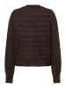 More & More kurze Ajour-Strickjacke, Zierknöpfe in espresso brown
