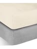 Aspero 2 Flanell-Spannbettlaken PERPIGNAN in Hellgrau/Beige