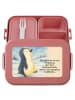 Mr. & Mrs. Panda Bento Box Pinguin mHerzieren Design mit Spruch in Rot Pastell