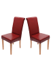 MCW 2er-Set Esszimmerstuhl Lecce II, Rot, helle Beine