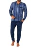 NORMANN langarm Schlafanzug Bündchen Streifen - 80423 in blau