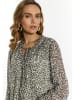 faina Damen Bluse Mit Leo-Print in Weiss Mehrfarbig