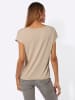 creation L Rundhalsshirt in beige-bleu-bedruckt