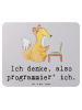 Mr. & Mrs. Panda Mouse Pad Denker Softwareentwickler mit Spruch in Grau Pastell