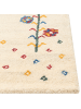 Beliani Geflochtener Teppich HUSUNLU in Beige/Blau/Rot - (W) 80 x (L) 150 cm