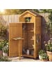 COSTWAY Gartenschrank Outdoor Gerätehaus Holz 76 x 51,5 x 178 cm in Braun