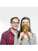 Mr. & Mrs. Panda Postkarte Igel Wein Design ohne Spruch in Weiß