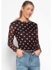 SASSYCLASSY Mesh Langarmshirt mit großen Punkten in Rosa