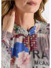 GOLDNER Kurzgröße:  Leichte Printbluse, Patchwork-Muster in stein / gemustert