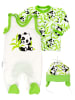 Baby Sweets 3tlg Set Strampler + Shirt + Mütze Happy Panda in grün weiß