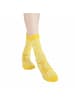 MUNADUNA 3er-Pack Lochmuster Blumen Mittellange Socken in Gelb