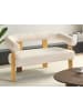 Beliani 2-Sitzer Sofa ILBRO in Weiß/Braun - (W) 138 x (H) 76 x (L) 68 cm