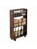 relaxdays Nischenwagen "Industrial" in Schwarz/ Braun - (B)15 x (H)80 x (T)45 cm