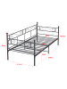 en.casa Metallbett Kerava  in Schwarz (L)200cm (B)90cm (H)90cm