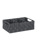 relaxdays Aufbewahrungskorb in Grau - (B)32x (H)10 x (T)21 cm