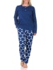 NORMANN Langarm Schlafanzug Pyjama Tupfen Punkte Optik - 87055 in marine