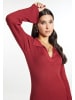 faina Damen Jersey Etuikleid in Weinrot