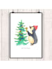 Mr. & Mrs. Panda Poster Pinguin Weihnachtsbaum ohne Spruch in Weiß