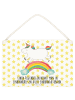 Mr. & Mrs. Panda Schild Einhorn Regenbogen mit Spruch in Weiß