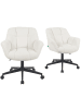 DUBI Möbel 2er-Set: Bürostuhl Mika-Nuri in Creme - (B)65 x (H)79 x  (T)66 cm