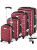 tectake Hartschalenkoffer-Set aus robustem ABS-Kunststoff, 360° drehbar