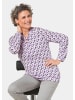 GOLDNER Kurzgröße:  Schönes Druckshirt mit außergewöhnlichem Ausschnitt in opalflieder / gemustert