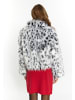 faina Faux Fur Blouson in Schwarz Weiss