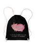Mr. & Mrs. Panda Tasche Einhorn Schwein mit Spruch in Schwarz