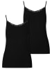 Urban Classics Urban Classics Ladies Basic Tank Top Cotton Lace 2-Pack in black+black