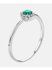 Diamant L'éternel Ring aus 375 Weißgold mit Diamant mit Smaragd