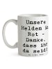 Mr. & Mrs. Panda Keramtiktasse Spruch Feuerwehrmann Helden mit S... in Weiß
