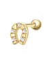 Glanzstücke München Piercing Hufeisen aus Sterling Silber mit Zirkonia in gelbgold