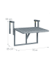 relaxdays Balkon Hängetisch in Grau - (B)70 x (H)55 x (T)65 cm