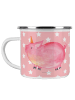 Mr. & Mrs. Panda Becher Emaille Einhorn Schwein ohne Spruch in Rot Pastell