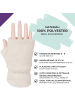 styleBREAKER Fingerlose Handschuhe mit Teddyfell in Schwarz