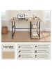 tectake Schreibtisch Paisley 120 x 50 x 73,5 cm, Industrial Holz hell, Eiche Sonoma