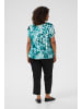 KAFFE curve Kurzarm-Bluse KCami Loose fit in Teal Leopard Print