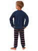 NORMANN Frottee Pyjama Schlafanzug Bündchen Fussball - 50798 in blau