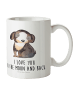 Mr. & Mrs. Panda Kindertasse Hund Entspannen mit Spruch in Weiß