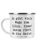 Mr. & Mrs. Panda Emaille Tasse Spruch Geborgenheit Natur mit Spruch in Weiß