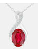 Diamant L'éternel Halskette mit Anhänger aus 375 Weißgold mit Diamant mit Rubin