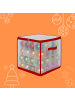 relaxdays Weihnachtskugel-Aufbewahrungsbox in Transparent/ Rot - (B)36 x (H)36 x (T)36 cm