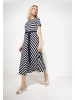 More & More Jersey-Streifenkleid in yarn stripes offwhite and ink blue