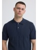 BLEND Kurzarm Poloshirt Rundhals Rippbündchen in Blau